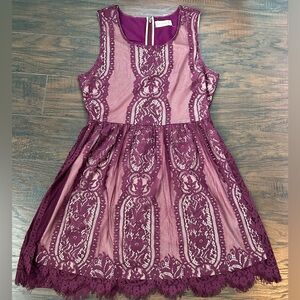 Altar'd State Lace Dress burgundy wine. Fully lined. Size  Medium